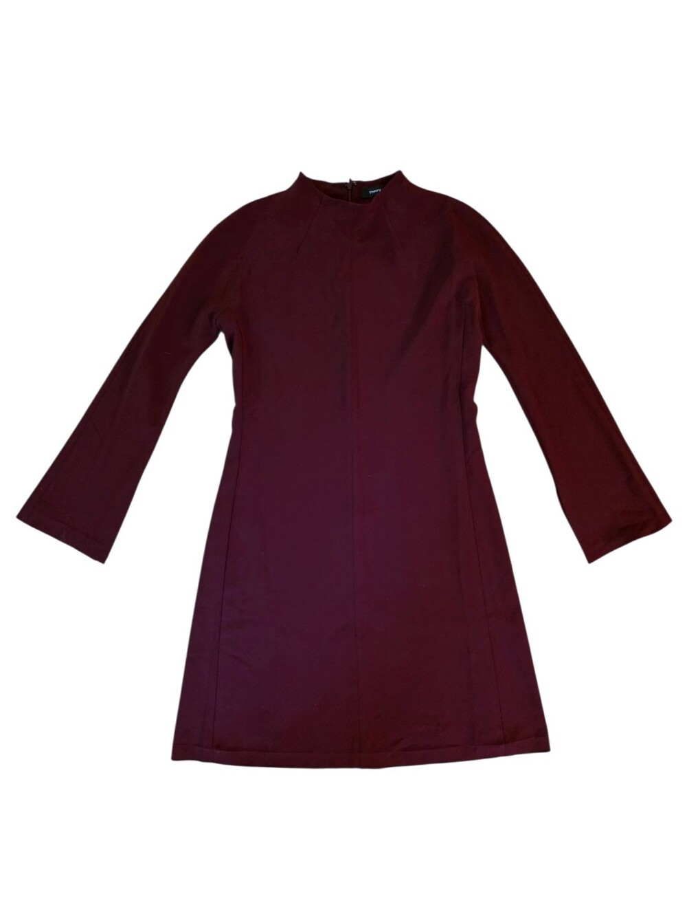 Theory Mock Neck Long Sleeve Mod Mini Shift Dress- 8